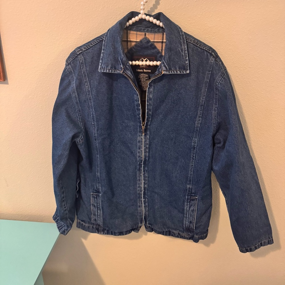 Vintage Faded Glory Blue Jean Jacket Zip-Up Trucker Style